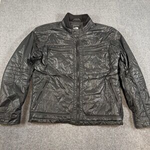 The North Face Mack Moto Jacket Mens 2XL Black  Motorcycle Nylon Quilted Outdoor